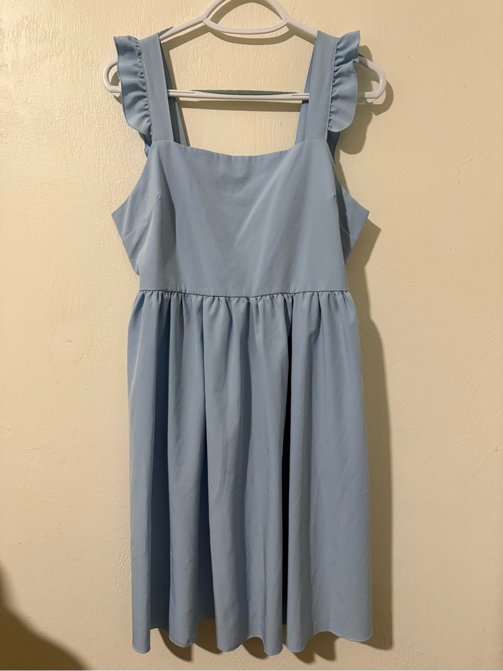 Light Blue Ruffle Strap Sundress
